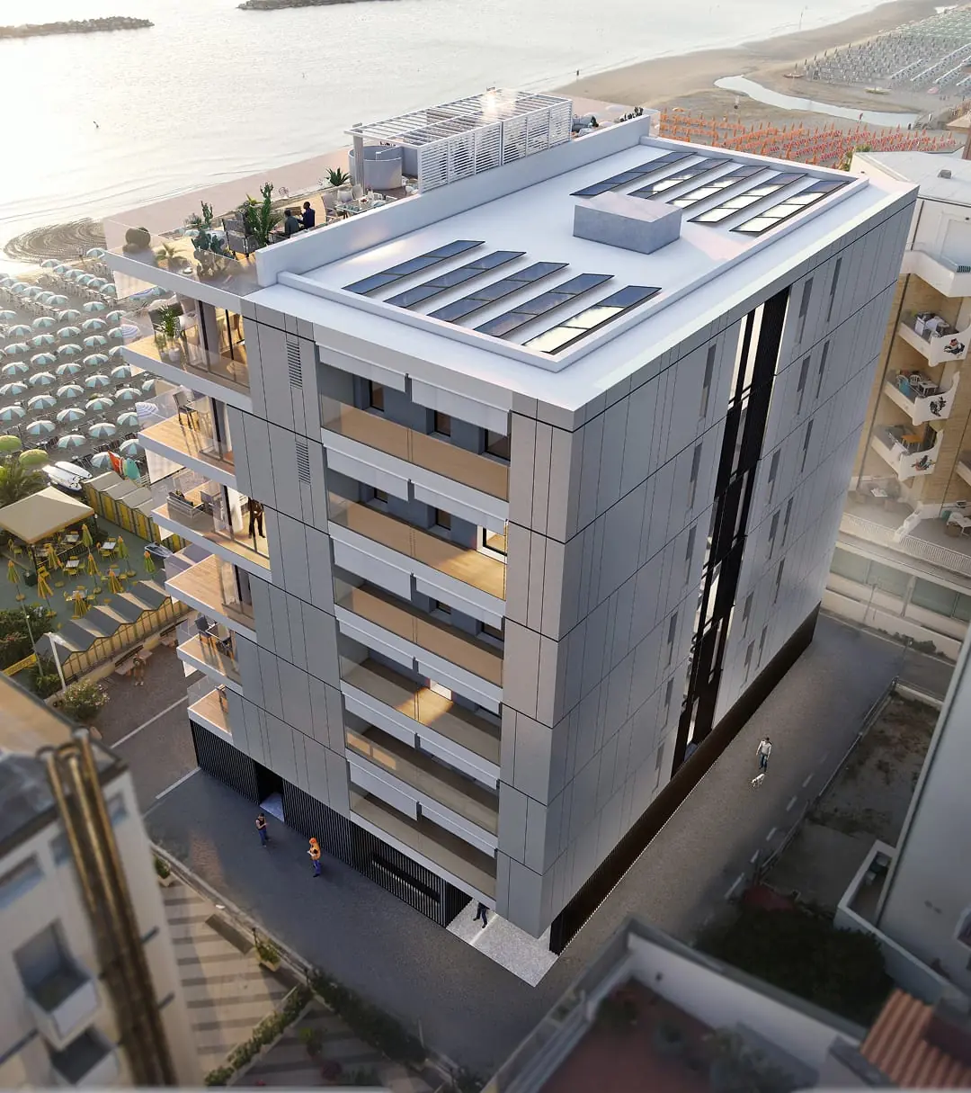 Rendering dell'edificio La Bussola Living
