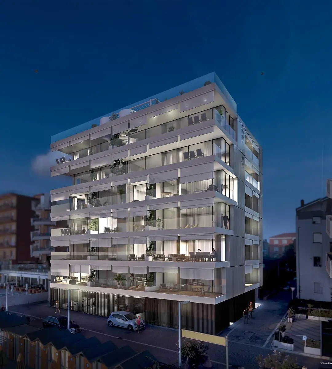 Architettura contemporanea del complesso La Bussola Living