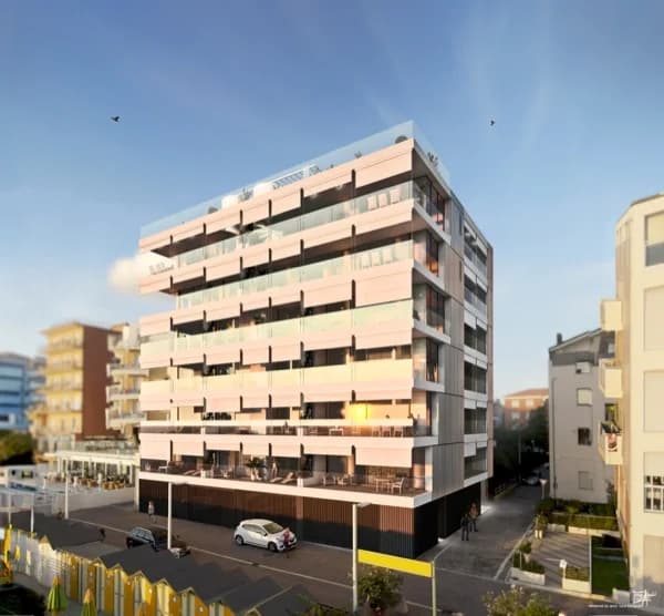 Vista del lungomare di Pesaro dalle residenze